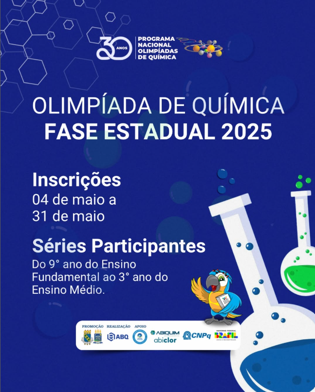 OLIMPÍADA PARAENSE DE QUÍMICA - 2025 - INSCRIÇÕES ABERTAS